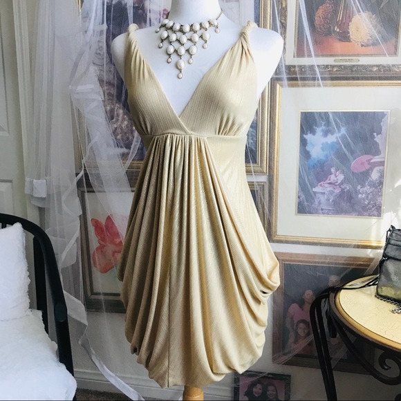 bebe Dresses & Skirts - BeBe Gold Metallic cocktail dress